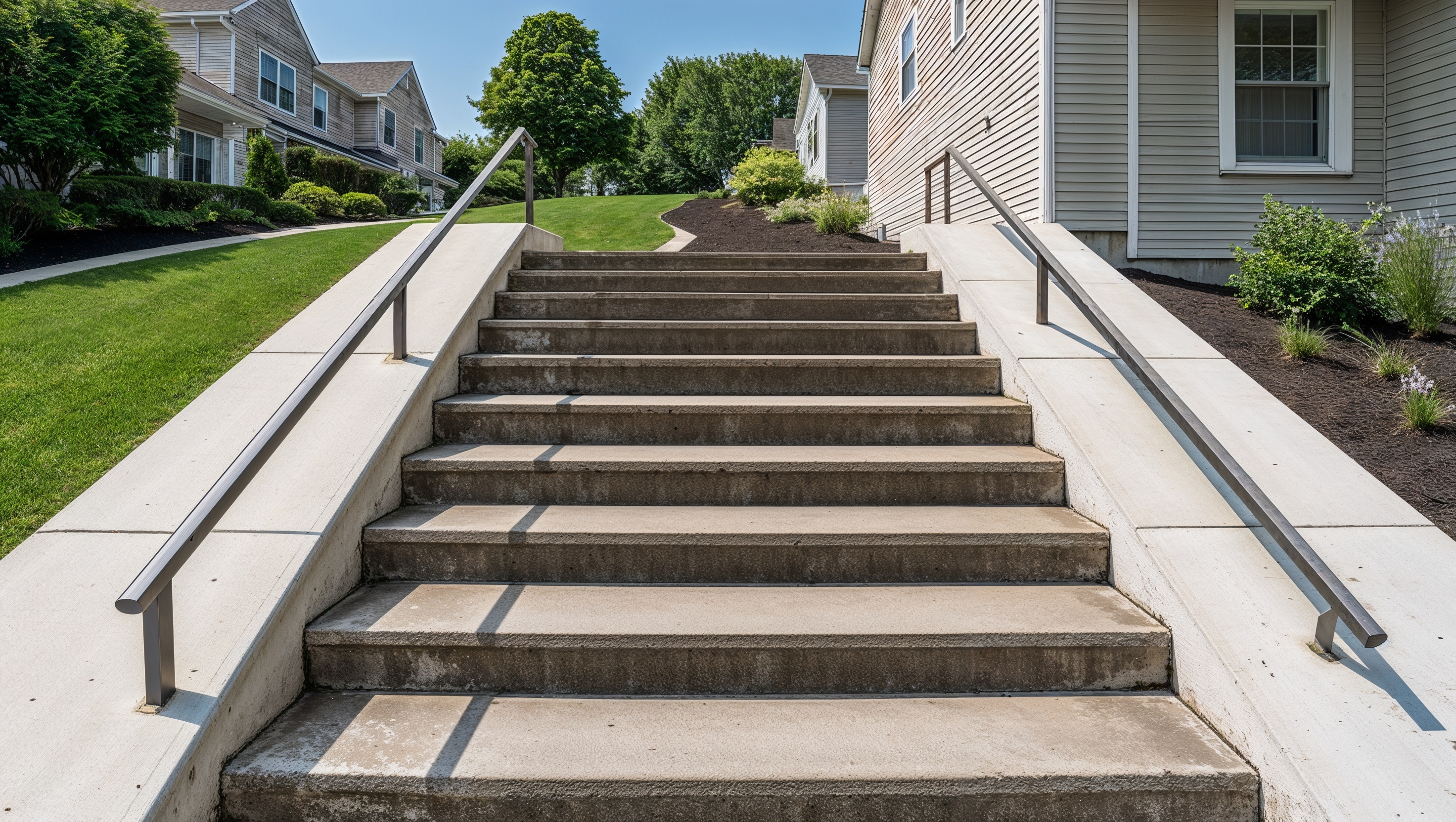 exterior handrails before replacement photograph