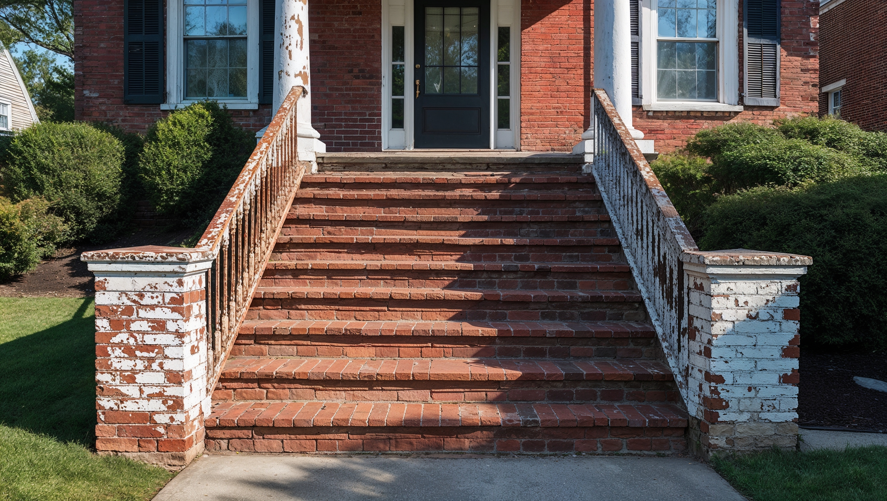 wrought iron railings before replacement photograph